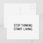 Stop denken Begin leven Briefkaart (Voorkant / Achterkant)