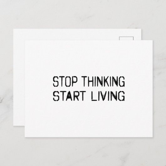 Stop denken Begin leven Briefkaart (Voorkant / Achterkant)