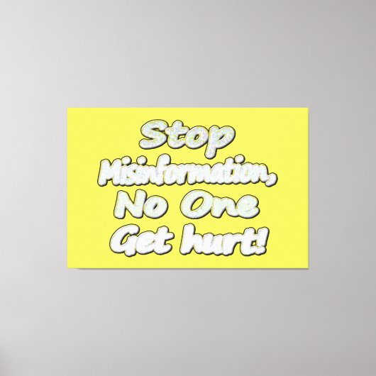 "Stop desinformatie" Schattige ontwerp. Bestel nu Canvas Afdruk (Voorkant)