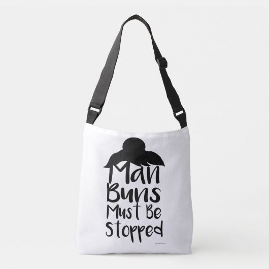 Stop die Man Buns Funny Trend Gezegde Crossbody Tas (Voorkant)