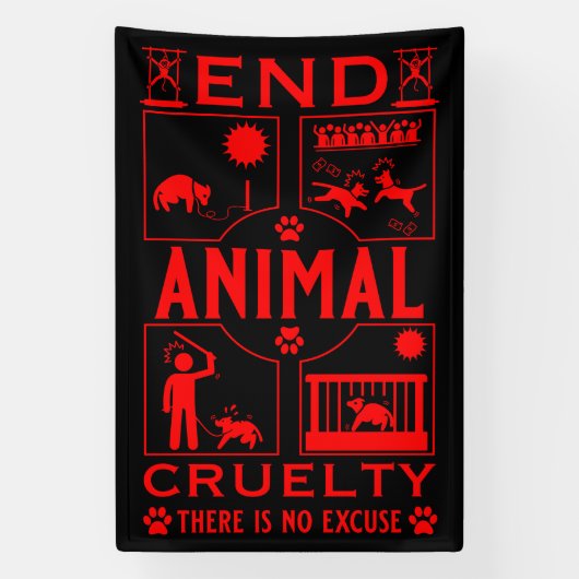 Stop Diercruelheid Spandoek (Verticaal)