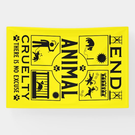 Stop Diercruelheid Spandoek (Horizontaal)