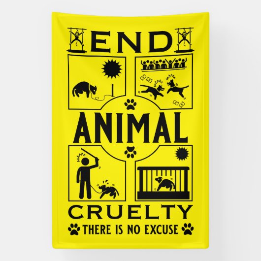 Stop Diercruelheid Spandoek (Verticaal)