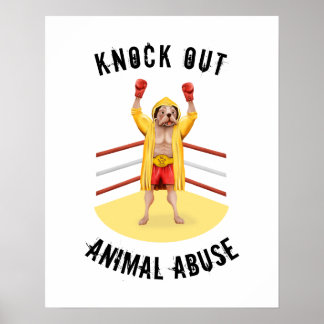 Stop dierenmishandeling | Boxer Dog-Posters uitkni Poster