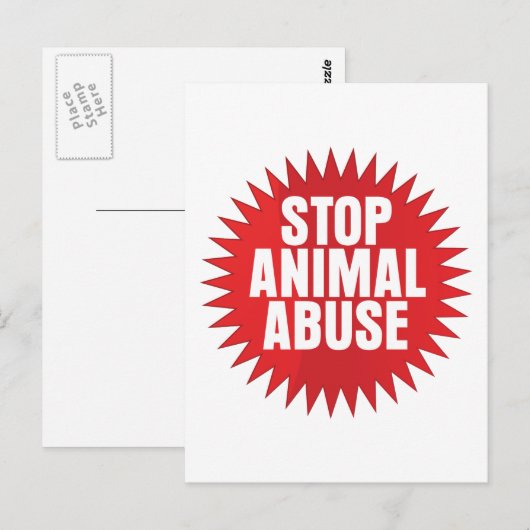 Stop dierenmishandeling briefkaart (Voorkant / Achterkant)