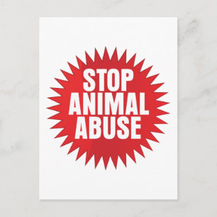 Stop dierenmishandeling briefkaart