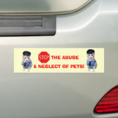 Stop dierenmishandeling bumpersticker (Op auto)