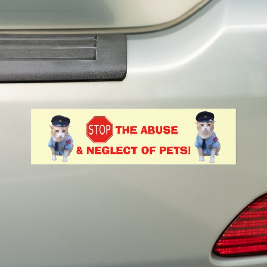Stop dierenmishandeling bumpersticker (Op auto)