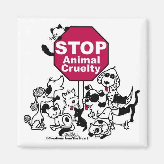 Stop dierenmishandeling magneet (Voorkant)