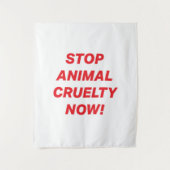 Stop dierenmishandeling nu wandkleed (Voorkant)