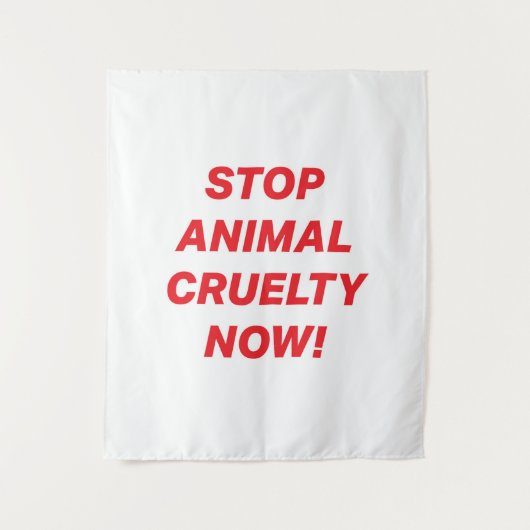 Stop dierenmishandeling nu wandkleed (Voorkant)