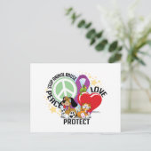 Stop dierenmishandeling PLP Briefkaart (Staand voorkant)