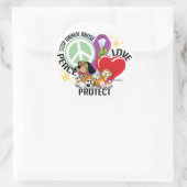 Stop dierenmishandeling PLP Ronde Sticker (Tas)