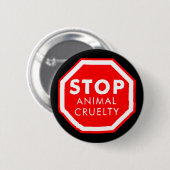 Stop dierenmishandeling ronde button 5,7 cm (Voorkant /achterkant)