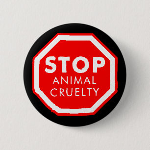 Stop dierenmishandeling ronde button 5,7 cm