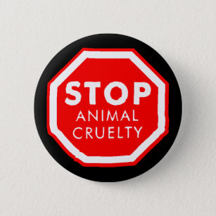 Stop dierenmishandeling ronde button 5,7 cm