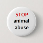 Stop dierenmishandeling ronde button 5,7 cm (Voorkant)