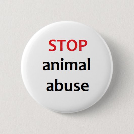 Stop dierenmishandeling ronde button 5,7 cm (Voorkant)