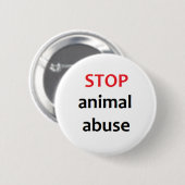 Stop dierenmishandeling ronde button 5,7 cm (Voorkant /achterkant)