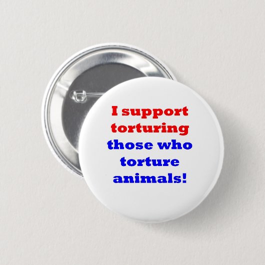 Stop dierenmishandeling ronde button 5,7 cm (Voorkant /achterkant)