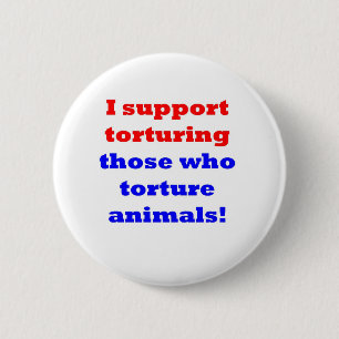 Stop dierenmishandeling ronde button 5,7 cm