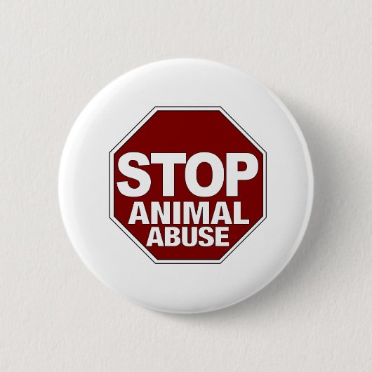 Stop dierenmishandeling ronde button 5,7 cm (Voorkant)