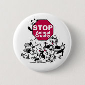 Stop dierenmishandeling ronde button 5,7 cm (Voorkant)