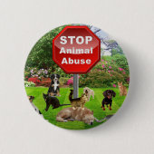 Stop dierenmishandeling ronde button 5,7 cm (Voorkant)