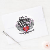 Stop dierenmishandeling ronde sticker (Envelop)
