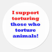 Stop dierenmishandeling ronde sticker (Voorkant)