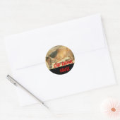 Stop dierenmishandeling ronde sticker (Envelop)