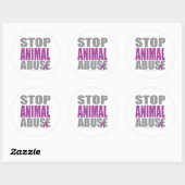 Stop dierenmishandeling ronde sticker (Vel)