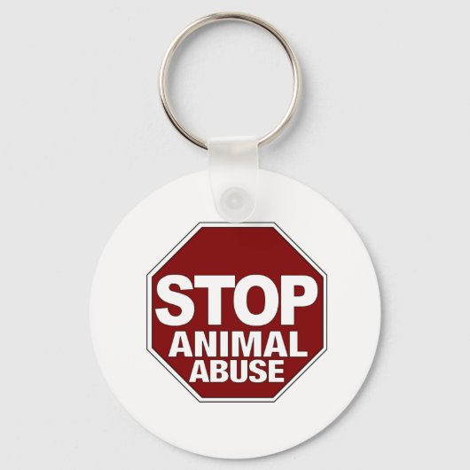 Stop dierenmishandeling sleutelhanger (Voorkant)
