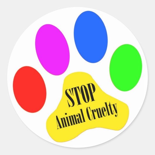 Stop dierenmishandeling Stickers (Voorkant)