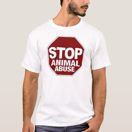 Stop dierenmishandeling t-shirt (Voorkant)