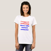 Stop dierenmishandeling t-shirt (Voorkant volledig)