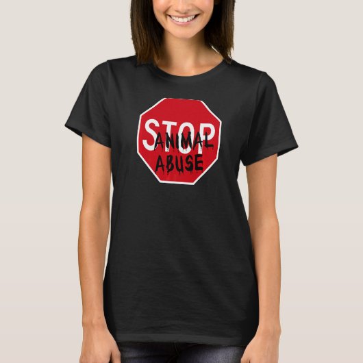 Stop dierenmishandeling t-shirt (Voorkant)