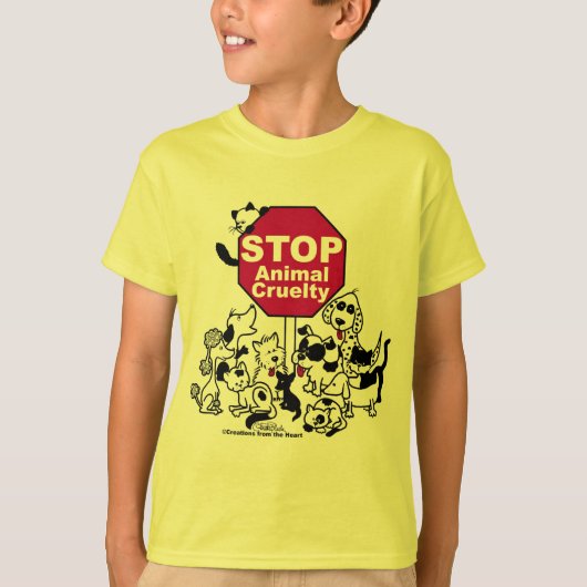 Stop dierenmishandeling t-shirt (Voorkant)