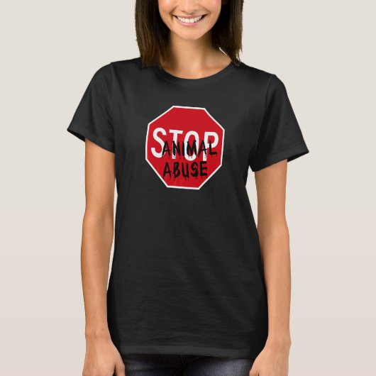 Stop dierenmishandeling t-shirt (Voorkant)