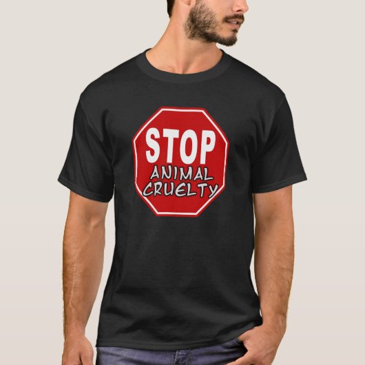 Stop dierenmishandeling t-shirt (Voorkant)