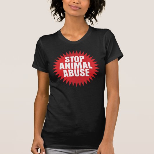 Stop dierenmishandeling t-shirt (Voorkant)