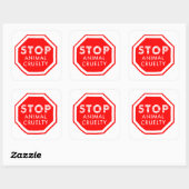 Stop dierenmishandeling vierkante sticker (Vel)