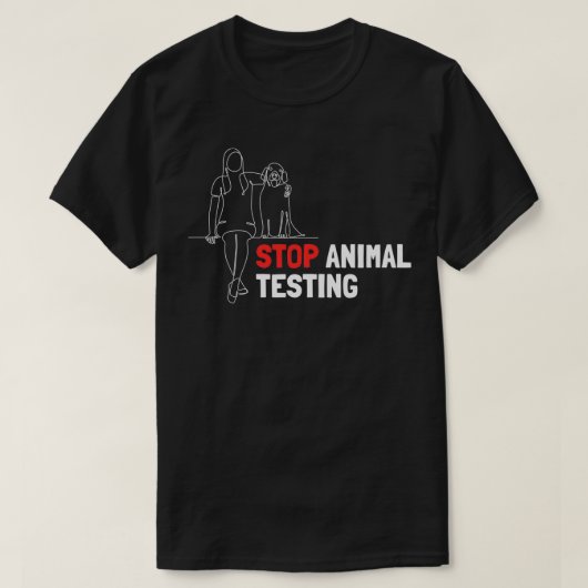 Stop dierproeven Dierenreddingsvrijwilligers T-shirt (Design voorkant)
