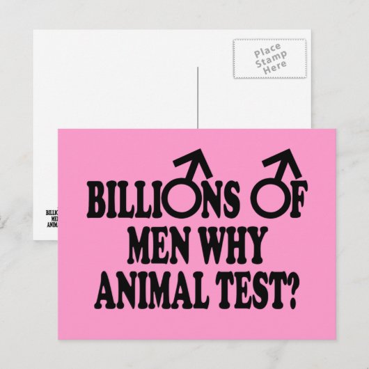 Stop dierproeven met grappige slogan briefkaart (Voorkant / Achterkant)