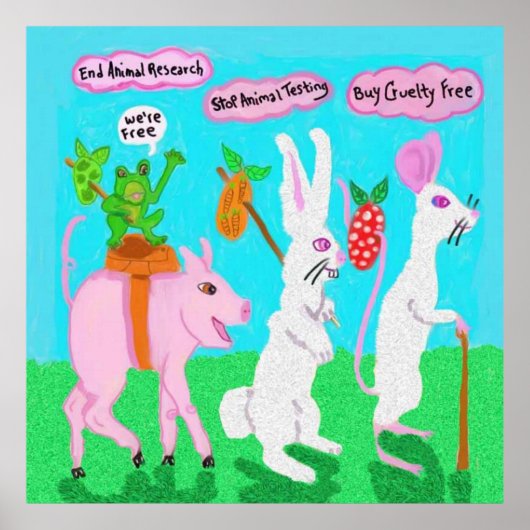 Stop dierproeven poster (Voorkant)