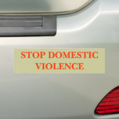 STOP DOMESTISCH GEWELD BUMPERSTICKER (Op auto)