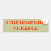 STOP DOMESTISCH GEWELD BUMPERSTICKER (Voorkant)