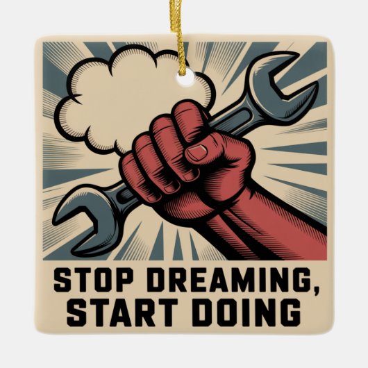 Stop dromen, begin doen keramisch ornament (Voorkant)