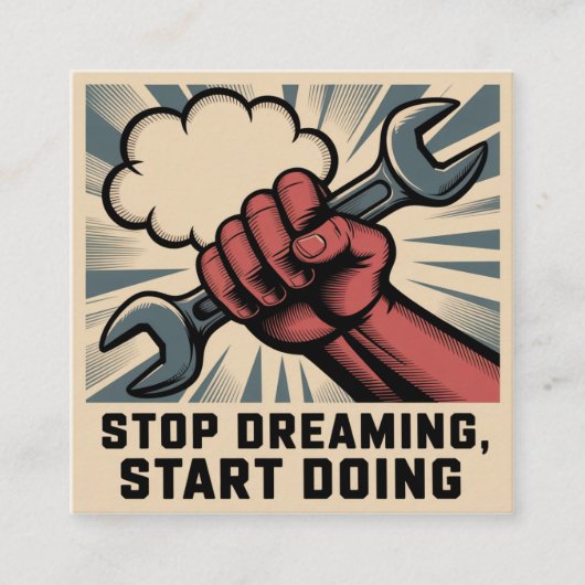 Stop Dromen, Begin te Doen Vierkante Visitekaartje (Voorkant)