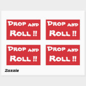 STOP Drop and Roll Stop Sign Sticker (Vel)